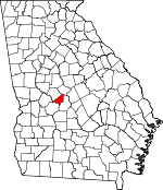 Map of Georgia showing Peach County - Click on map for a greater detail.