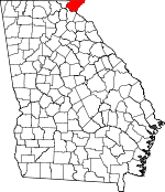 Map of Georgia showing Rabun County - Click on map for a greater detail.
