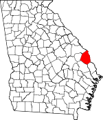 Map of Georgia showing Screven County - Click on map for a greater detail.