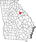 Map of Georgia showing Taliaferro County - Click on map for a greater detail.