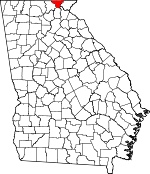 Map of Georgia showing Towns County - Click on map for a greater detail.