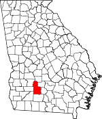 Map of Georgia showing Worth County - Click on map for a greater detail.