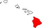 Map of Hawaii showing Hawaii County - Click on map for a greater detail.