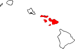 Map of Hawaii showing Maui County - Click on map for a greater detail.