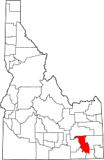 Map of Idaho showing Bannock County - Click on map for a greater detail.