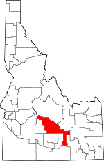 Map of Idaho showing Blaine County - Click on map for a greater detail.