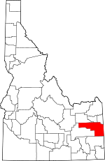 Map of Idaho showing Bonneville County - Click on map for a greater detail.