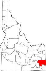 Map of Idaho showing Caribou County - Click on map for a greater detail.