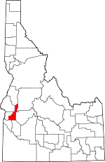 Map of Idaho showing Gem County - Click on map for a greater detail.
