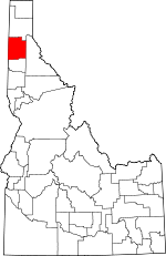 Map of Idaho showing Kootenai County - Click on map for a greater detail.
