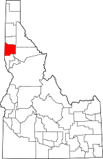 Map of Idaho showing Latah County - Click on map for a greater detail.