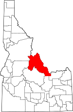 Map of Idaho showing Lemhi County - Click on map for a greater detail.