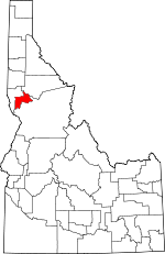 Map of Idaho showing Lewis County - Click on map for a greater detail.
