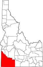 Map of Idaho showing Owyhee County - Click on map for a greater detail.
