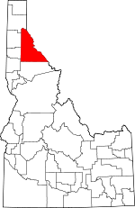 Map of Idaho showing Shoshone County - Click on map for a greater detail.