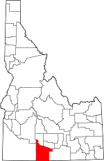 Map of Idaho showing Twin Falls County - Click on map for a greater detail.