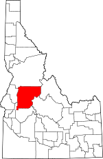 Map of Idaho showing Valley County - Click on map for a greater detail.