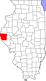 Map of Illinois showing Adams County - Click on map for a greater detail.
