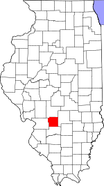 Map of Illinois showing Bond County - Click on map for a greater detail.