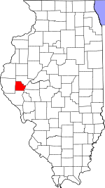 Map of Illinois showing Brown County - Click on map for a greater detail.