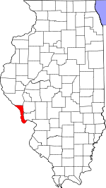 Map of Illinois showing Calhoun County - Click on map for a greater detail.