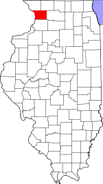 Map of Illinois showing Carroll County - Click on map for a greater detail.