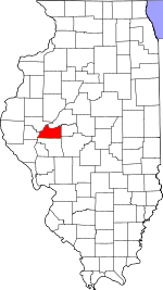 Map of Illinois showing Cass County - Click on map for a greater detail.