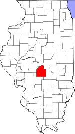 Map of Illinois showing Christian County - Click on map for a greater detail.