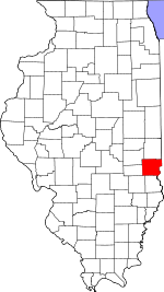 Map of Illinois showing Clark County - Click on map for a greater detail.