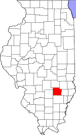 Map of Illinois showing Clay County - Click on map for a greater detail.