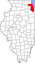 Map of Illinois showing Cook County - Click on map for a greater detail.