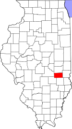 Map of Illinois showing Cumberland County - Click on map for a greater detail.