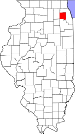 Map of Illinois showing Dupage County - Click on map for a greater detail.