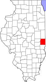 Map of Illinois showing Edgar County - Click on map for a greater detail.