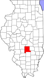 Map of Illinois showing Fayette County - Click on map for a greater detail.