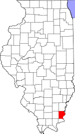 Map of Illinois showing Gallatin County - Click on map for a greater detail.