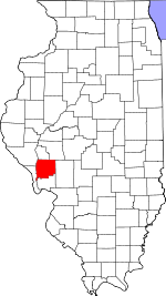 Map of Illinois showing Greene County - Click on map for a greater detail.