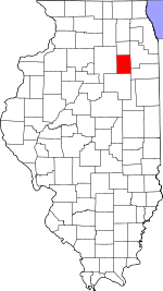 Map of Illinois showing Grundy County - Click on map for a greater detail.