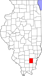 Map of Illinois showing Hamilton County - Click on map for a greater detail.