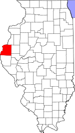 Map of Illinois showing Hancock County - Click on map for a greater detail.