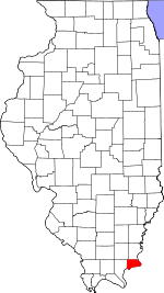Map of Illinois showing Hardin County - Click on map for a greater detail.