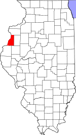 Map of Illinois showing Henderson County - Click on map for a greater detail.