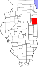 Map of Illinois showing Iroquois County - Click on map for a greater detail.