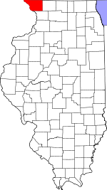 Map of Illinois showing Jo Daviess County - Click on map for a greater detail.