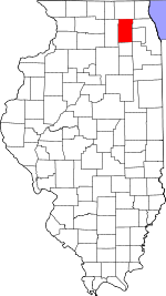 Map of Illinois showing Kane County - Click on map for a greater detail.