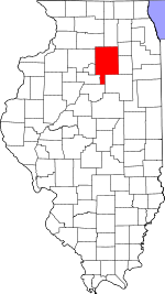 Map of Illinois showing La Salle County - Click on map for a greater detail.