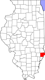 Map of Illinois showing Lawrence County - Click on map for a greater detail.