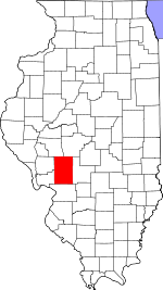 Map of Illinois showing Macoupin County - Click on map for a greater detail.