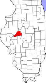 Map of Illinois showing Mason County - Click on map for a greater detail.