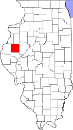 Map of Illinois showing McDonough County - Click on map for a greater detail.